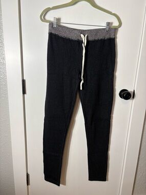 J.Crew NWT Skinny Lounge Jogger Pants Medium Black Minimalist Athleisure